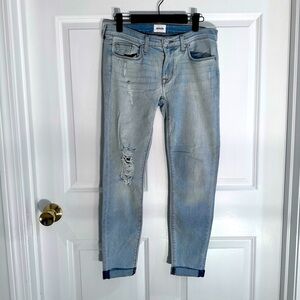 Hudson London Light Blue Distressed Women's Jeans EUC Cotton Blend size 27